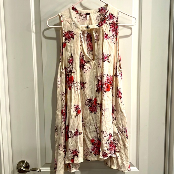 Free People Tops - Free People Sleeveless Tree Swing Floral Mini Dress S Keyhole